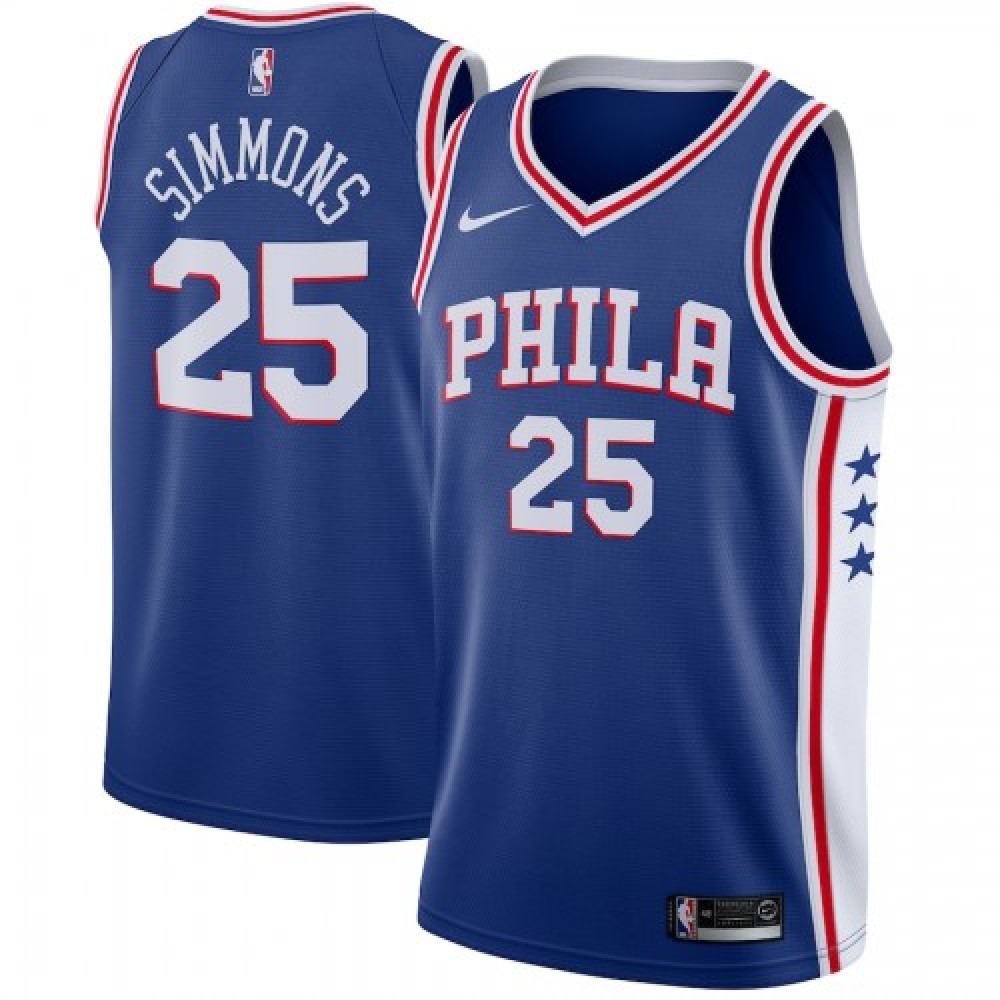 Men's Philadelphia 76ers Ben Simmons #25 Blue Swingman Jersey - Icon Edition-Pro Kit Vault | Brand New 26/27 Sports Jerseys